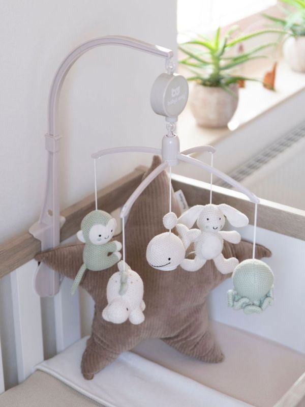 Baby´s Only - Musical mobile Animals laurel green/warm linen