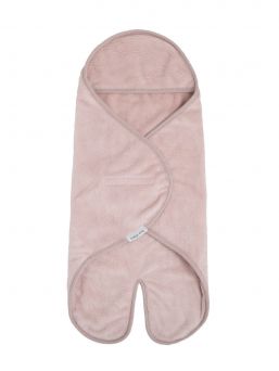 Hooded baby blanket with feet, Cozy old pink