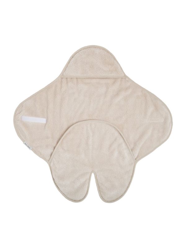 Hooded baby blanket with feet, Cozy warm linen