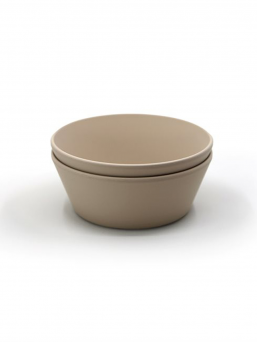 Mushie child polypropylene plastic bowls, 2-pack. The bowls can be heated in the microwave and washed in the dishwasher. Beautiful, easy and effortless dining.