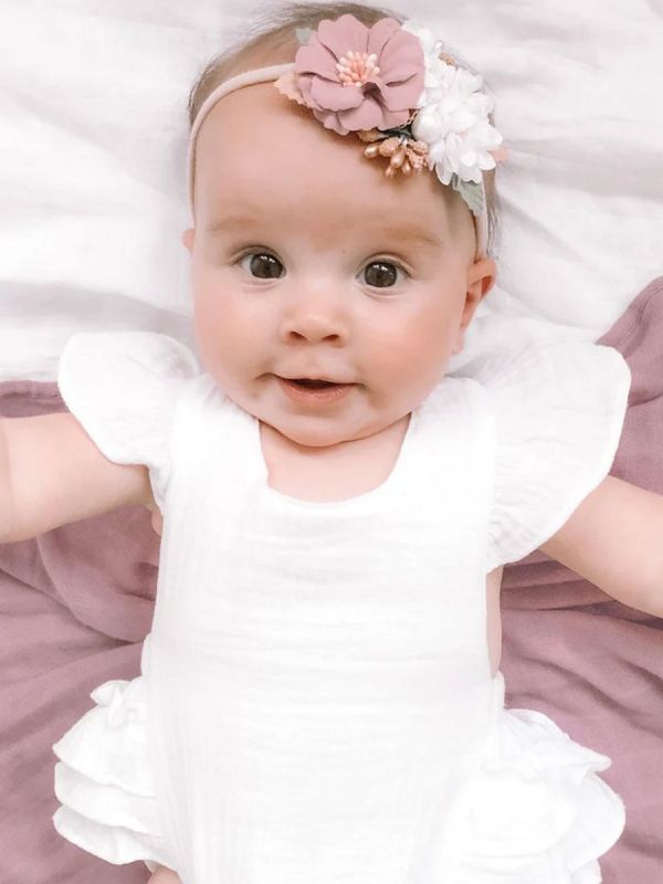 Beautiful flower headband, peach