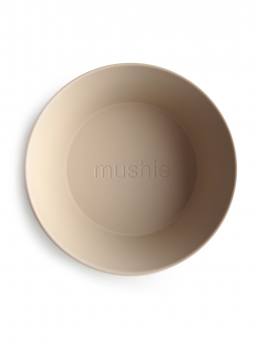 Mushie child polypropylene plastic bowls, 2-pack. The bowls can be heated in the microwave and washed in the dishwasher. Beautiful, easy and effortless dining.