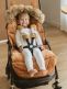 Winter stroller footmuff with bear ears and fur, honey