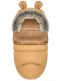 Winter stroller footmuff with bear ears and fur, honey