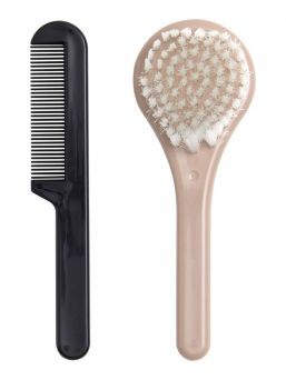 Luma, baby hair comb and brush, Desert Taupe