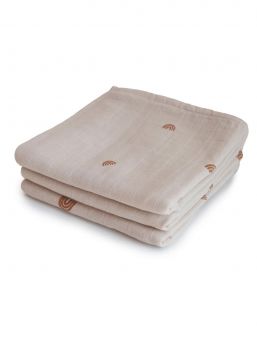 Organic Cotton Muslin Cloths 3-Pack, rainbow | MUSHIE