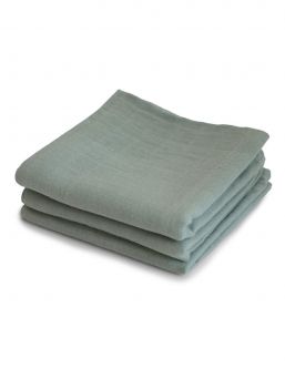 Organic Cotton Muslin Cloths 3-Pack, sage | MUSHIE