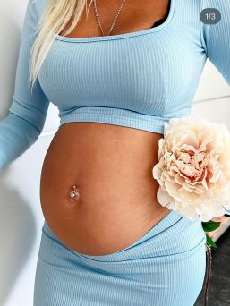 Navel jewel with gem, clear