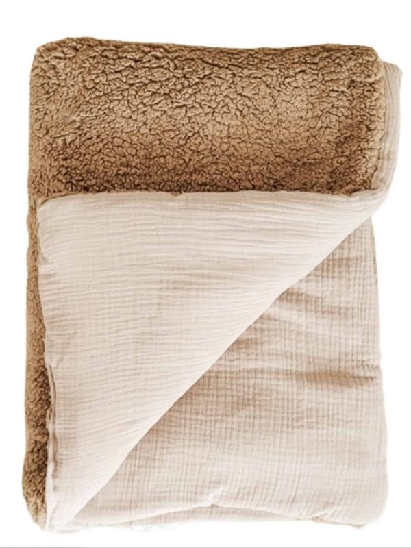 Soft teddy blanket 100×75 cm, brown