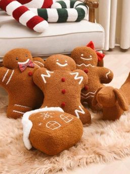 Gingerbread Christmas pillow 45cm, bouncle dog