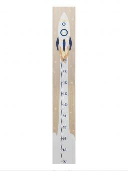 Wooden kids growth chart - moon rocket