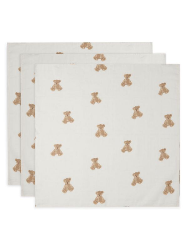 Cotton muslin set 3-pack - Teddy Bear