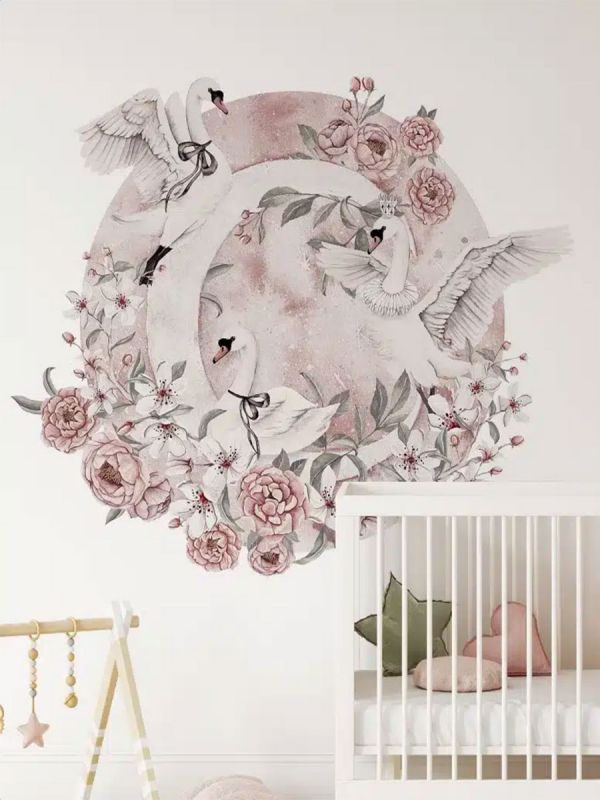 Wall sticker 140cm, Circle Swan Queen