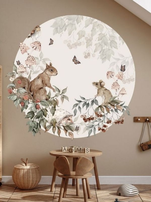 Wall sticker 140cm, Circle Tiny Forest