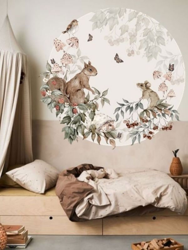 Wall sticker 140cm, Circle Tiny Forest