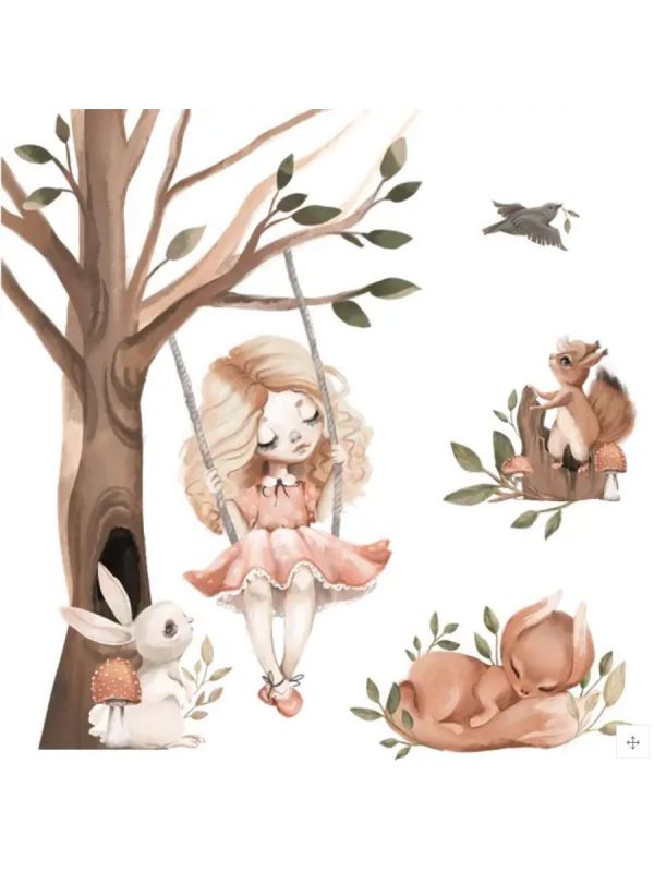 Wall sticker Set 100x100cm, Forest Story XXL