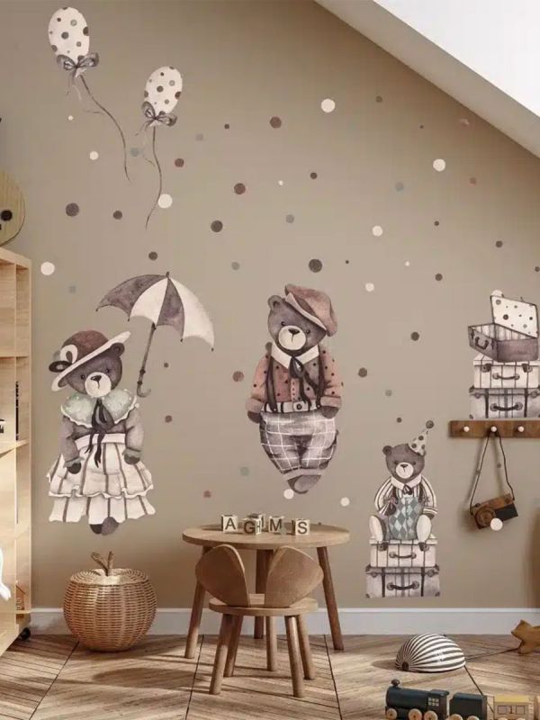 Wall sticker Set 150x100cm, Retro Bears