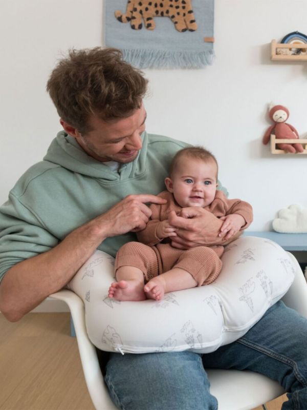 Softy breastfeeding pillow, bear family grey | DOOMOO