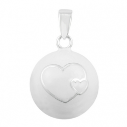 BOLA - white double heart (silver)