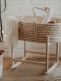 Rocking Moses basket with mattress and stand, natural