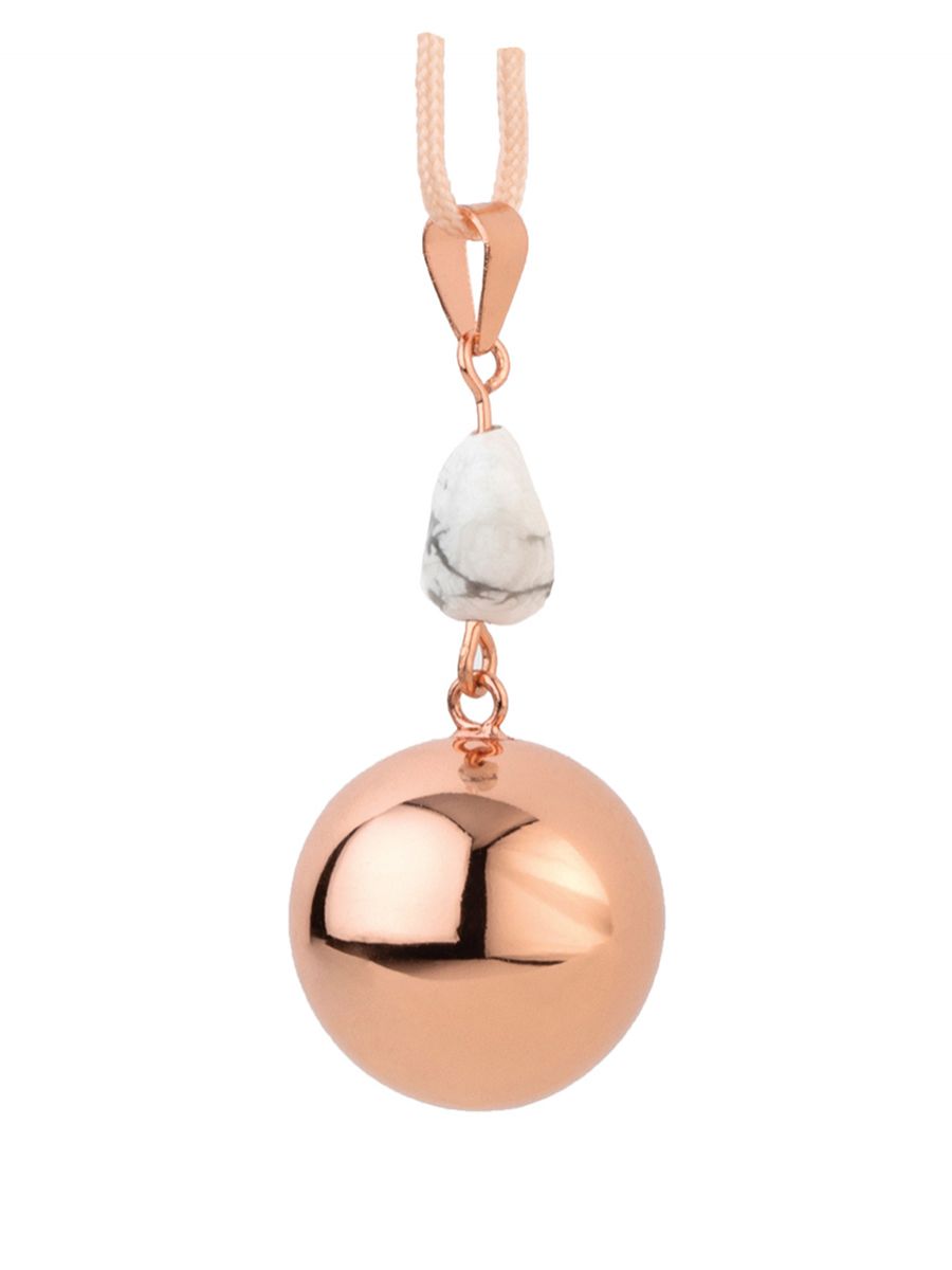 Bola pregnancy chime, rose gold white stone  -  Raskauskeiju