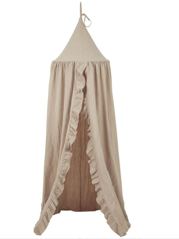 Canopy with ruffles, cappuccino