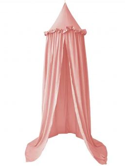 Canopy with frill, dirty pink