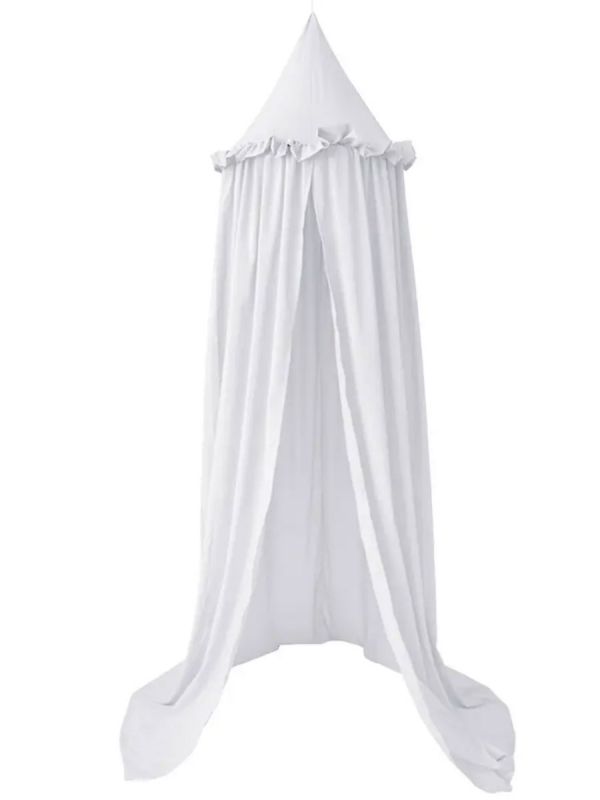 Canopy with frill, white