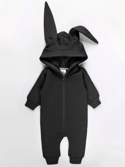 I Love Milk - college bunny overall - black